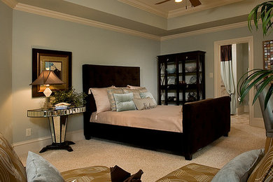 Bedroom - contemporary bedroom idea in Raleigh