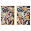 Floral Prints with Solid Wood Frame, Set of 2