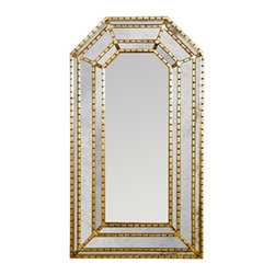 Worlds Away Murphey Gold Leaf Mirror - Bathroom Mirrors