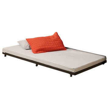 Black Twin Roll-Out Trundle Bed Frame