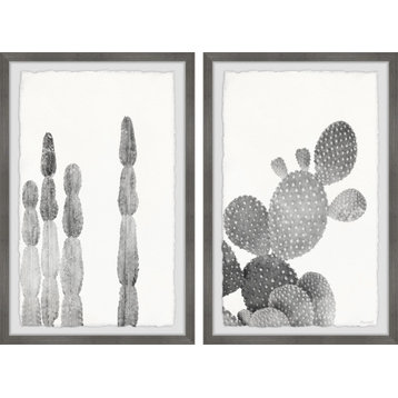 Textured Cactus Diptych, 2-Piece Set, 20x30 Panels