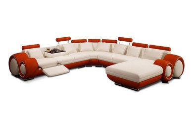 Contemporary Leather Sectional Sofa (4084)