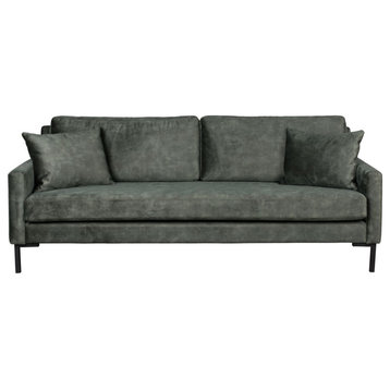 Green Upholstered 3-Seater Sofa | Dutchbone Houda