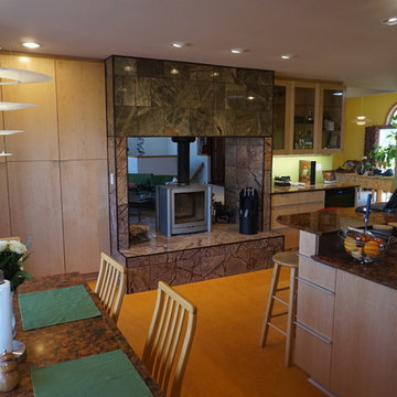 Kitchen - modern AND warm.