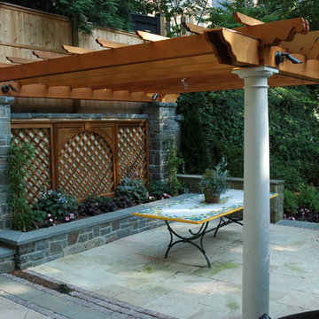 Pergola with Stone Pilasters