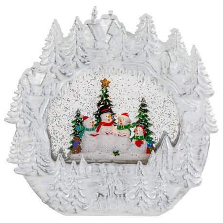LED Lighted Caroling Snowmen Christmas Snow Globe, 9.5"