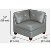 Altea 4 Piece Top Grain Leather Rectangular Modular Sofa Set, Gray