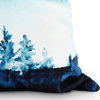 Over the Hills Blue Holiday Print Decorative Outdoor Throw Pillow, 18"