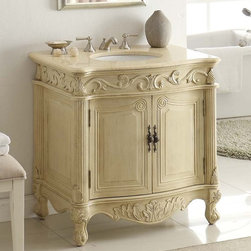 Adelina 32 inch Antique Pastel Finish Bathroom Vanity - Bathroom Vanities And Sink Consoles