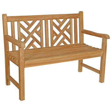 Teak Wood Saint Thomas Outdoor Patio Bench, 4 Foot