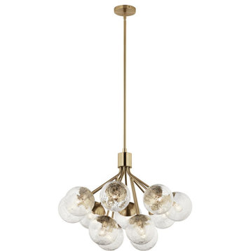 Silvarious 12 Light Chandelier, Champagne Bronze, Clear Crackle