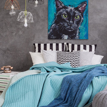 "Black Cat Illusion" Painting Print on Wrapped Canvas