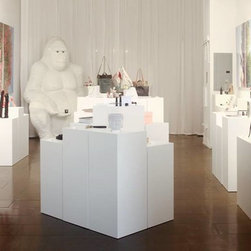 White Laminate Pedestals in Maison 10 (NYC) - Products