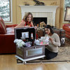 Glamourous Beveled Mirror Hope Chest With Crystal Accents