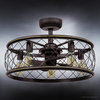 Luxury Provencial Ceiling Fan, 9.75''H x 22''W, in Parisian Bronze