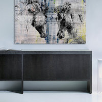 "Facing Horses" Painting Print on Wrapped Canvas, 30"x20"