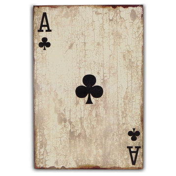 "Ace Of Clubs" Wooden Wall Decor