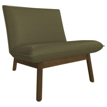 Cantor Leather Lounge Chair, Finish Shown: Shiitake, Leather Shown: Fern