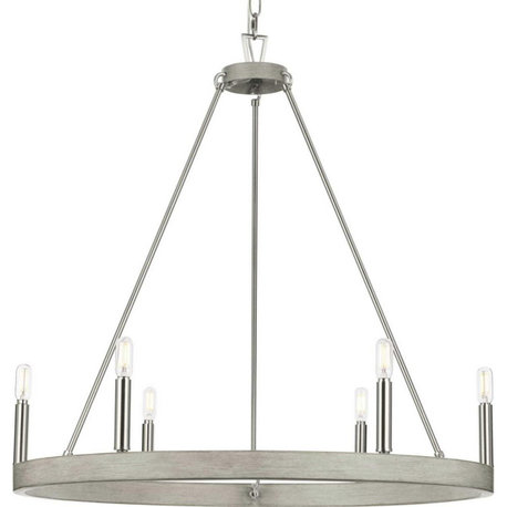 Galloway 6 Light Chandelier, Brushed Nickel