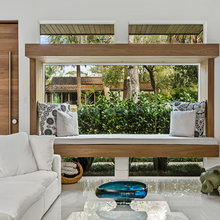 Hickory Bench In Front Of Window