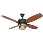Hardware House - Hardware House Santa Fe - 52" Ceiling Fan with Light Kit - This 52" ceiling fan from Hardware House has a smooth, alluring English Bronze finish. It features five generously sized reversible maple/walnut finish blades, 3-speed remote control and limited lifetime warrenty. Use with or without the included tea frosted light kit for a custom look. 52-Inch Tri-Mount Ceiling Fan. 4 Reversible Blades. Remote Control Included.  Shade Included: TRUE  Warranty: Limited LifetimeSanta Fe 52" Ceiling Fan English Bronze Maple/Walnut Blade Frosted Glass *UL Approved: YES *Energy Star Qualified: n/a  *ADA Certified: n/a  *Number of Lights: Lamp: 2-*Wattage:60w E12 Candelabra Base bulb(s) *Bulb Included:No *Bulb Type:E12 Candelabra Base *Finish Type:English Bronze