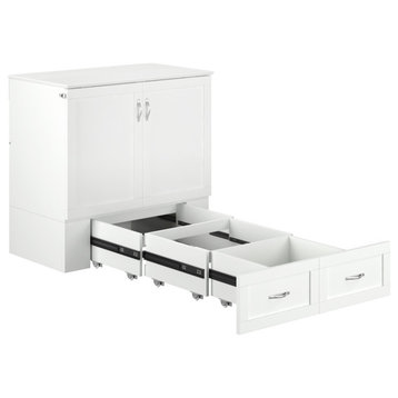 Hamilton Murphy Bed Chest Twin Extra Long White With Charging Station