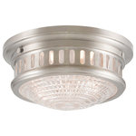 Livex Lighting - Livex Lighting 73051-91 Berwick - 11" Two Light Flush Mount - The classic simple design of this bronze flush mouBerwick 11" Two Ligh Brushed Nickel Clear *UL Approved: YES Energy Star Qualified: n/a ADA Certified: n/a  *Number of Lights: Lamp: 2-*Wattage:40w Medium Base bulb(s) *Bulb Included:No *Bulb Type:Medium Base *Finish Type:Brushed Nickel