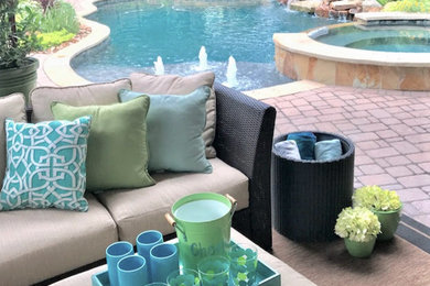 Example of a beach style pool design in Houston