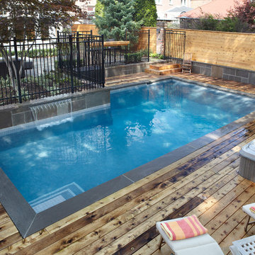 Custom Concrete Pool with Wood Deck
