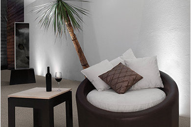 Living room - coastal living room idea in San Diego