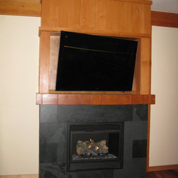 Fireplace mantel using beam ends - Building Materials