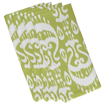 Ikat , Geometric Print Napkin, Green, Set of 4