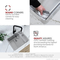 STYLISH 21 inch Single Bowl Undermount and Drop-in Stainless Steel Kitchen Sink