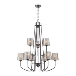 Varaluz - Varaluz Meridian 253C09BC 9-Light Chandelier Multicolor - 253C09BC - Chandeliers