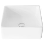 Stylish - STYLISH 15" White Square Ceramic Vessel Bathroom Sink - P-222: