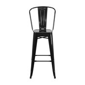 Offex 30" Metal Living Room Restaurant Indoor/Outdoor Barstool, Black