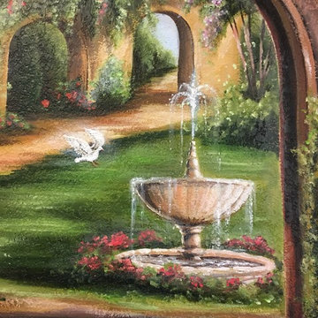 European Garden Scene- North Richland Hills, Texas