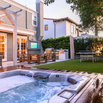Backyard Pool House View with Spa