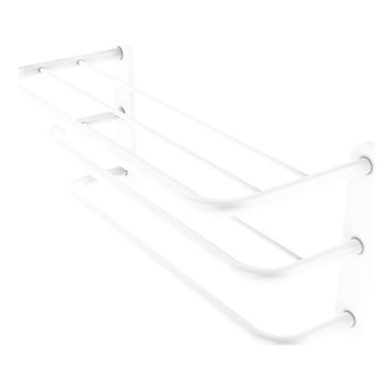 Allied Brass Three Tier Hotel Style Towel Shelf With Drying Rack, Matte White