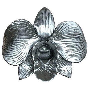 Large Orchid Knob, Antique Bronze