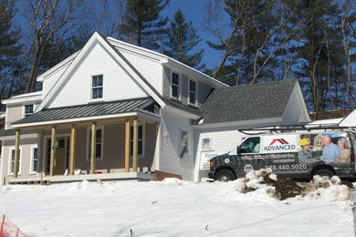 Concord, MA  New Construction Cedar Clapboard, GAF Shingles & Metal Roofing
