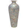 Bohemian Rhapsody Multicolor Floor Vase Rainbow Glass Mosaic Decorative Vase