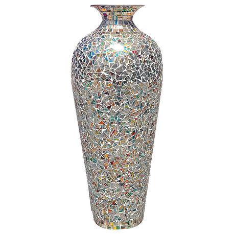 Bohemian Rhapsody Multicolor Floor Vase Rainbow Glass Mosaic Decorative Vase