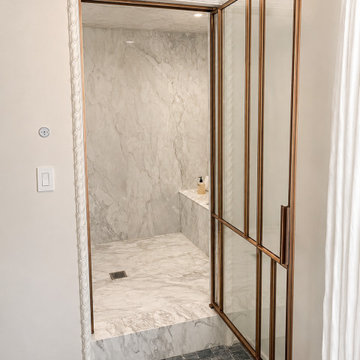 Art Deco Meets Modernist Geometry: Custom Bronze Shower Enclosure in Beverly Hil