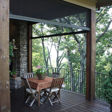 Retractable insect screens at luxury mountain lodge