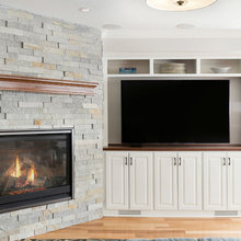 basement corner fireplace