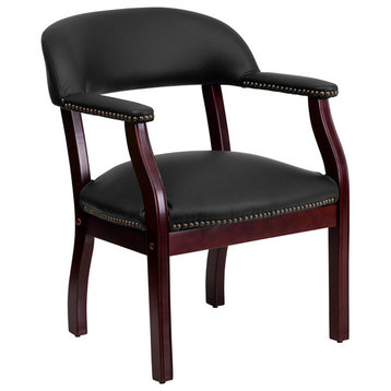 Flash Furniture Bonded Leather Side Chair, Black