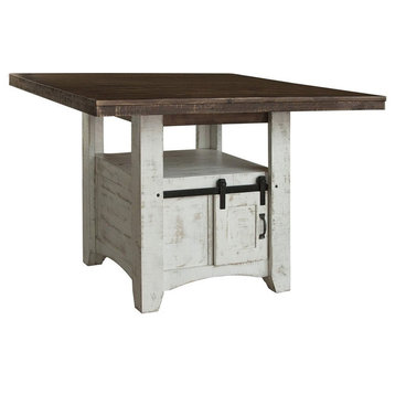 Greenview Counter High 52" Dining Table With Barn Door Storage