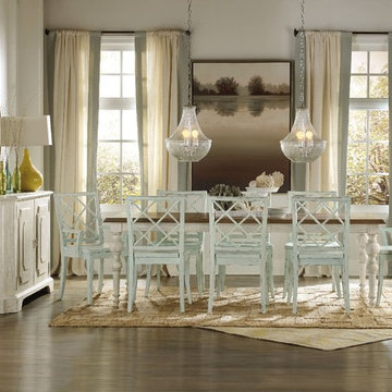 Hooker Furniture Dining Room Sunset Point Rectangle Dining Table with Two 18" Le