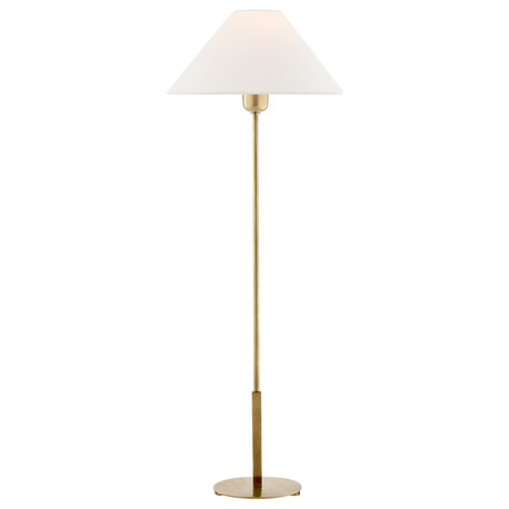 Hackney Buffet Lamp in Hand-Rubbed Antique Brass with Linen Shade